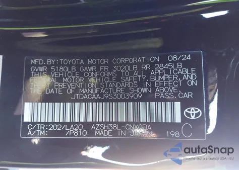 2025 Toyota Crown Signia Limited from USA, damaged, VIN JTDACAAJ9S3003909
